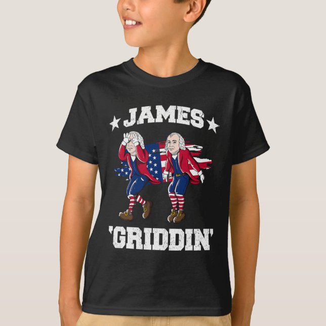 Camiseta 4 De Julho De James Madison Griddy James Griddin (Frente)