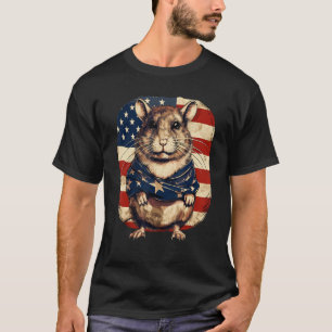 Camiseta 4 de julho de US Flag Gerbil 1