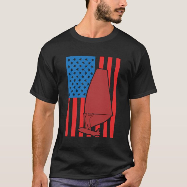 Camiseta 4 De Julho De Windsurfing Coach Sailinternamento (Frente)