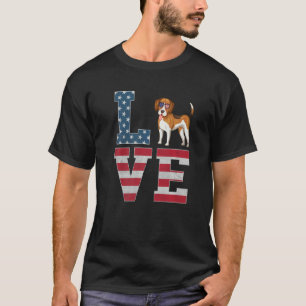 Camiseta 4 de julho Decor Patriotic Love Beagle Dog America