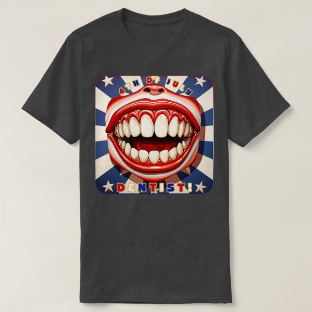 Camiseta 4 de julho Dentist Smile (Frente do Design)