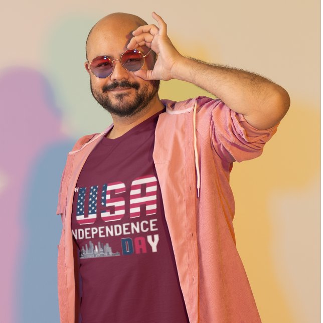 Camiseta 4 de julho - design do Dia da Independência dos EU (Criador carregado)