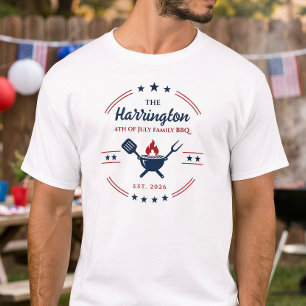 Camiseta 4 de Julho Dia da Independência Churrasco Familiar