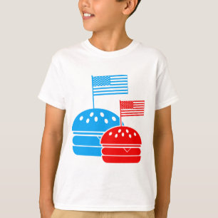 Camiseta 4 de julho - Dia da Independência - hamburguer da