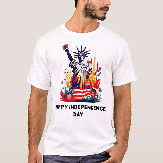 Camiseta 4 de julho Dia de Independência T-Shirt (Frente)