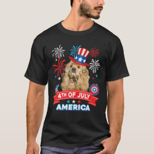Camiseta 4 De Julho Dia Patriótico Americano Cocker Spaniel