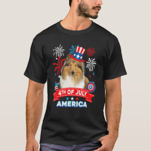 Camiseta 4 De Julho Dia Patriótico Independência Do Cão Col