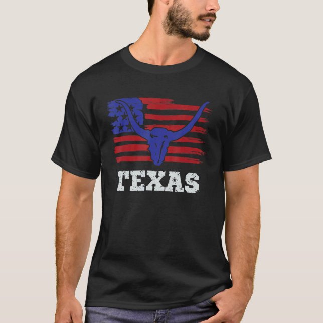 Camiseta 4 De Julho Do Estado Do Texas (Frente)