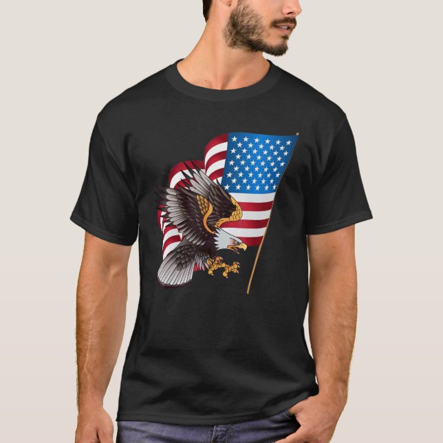 Camiseta 4 De Julho Dos Eua Bandeira Americana Patriótica Á (Frente)