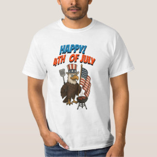 Camiseta 4 de julho Eagle Grill up for old Glory T Shirt