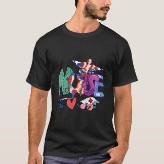 Camiseta 4 De Julho Enfermagem Para Estetoscópio Patriota E