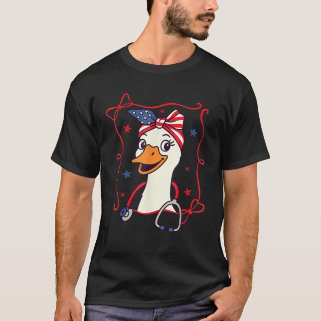 Camiseta 4 De Julho Enfermeiro Bobo Enfermeiro Goose Indepe (Frente)