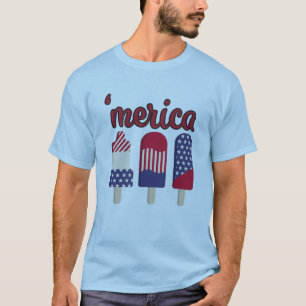 Camiseta 4 de julho Engraçado Sorvete Merica