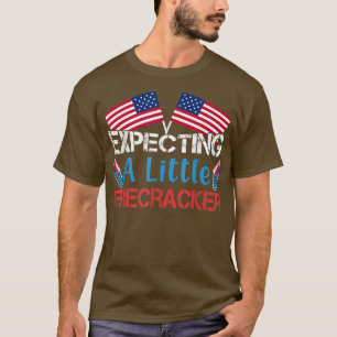 Camiseta 4 De Julho Esperando Um Pouco De Gravidez Do Firec