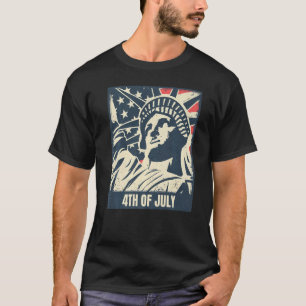 Camiseta 4 De Julho Estátua Da Liberdade Patriótica Usa Ame