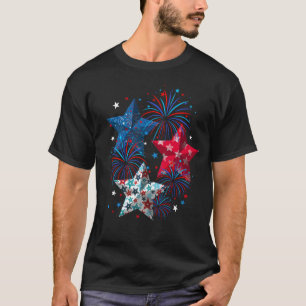 Camiseta 4 de julho Estrelas Patrióticas dos EUA