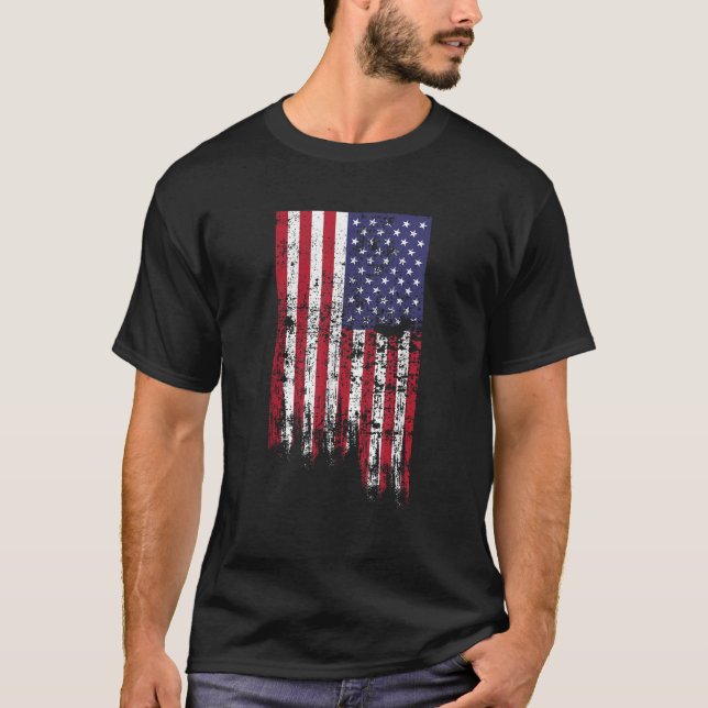 Camiseta 4 de julho EUA Flag American Flag EUA (Frente)