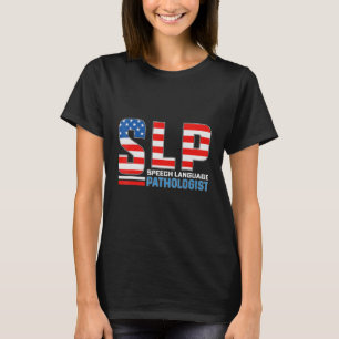 Camiseta 4 de julho EUA SLP American Flag Language Pat
