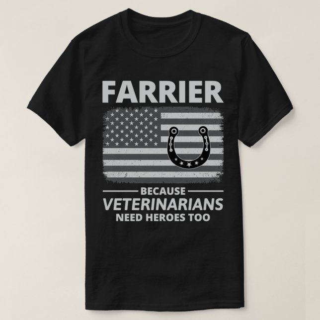 Camiseta 4 de julho Farrier American Flag Patriotic T (Frente do Design)