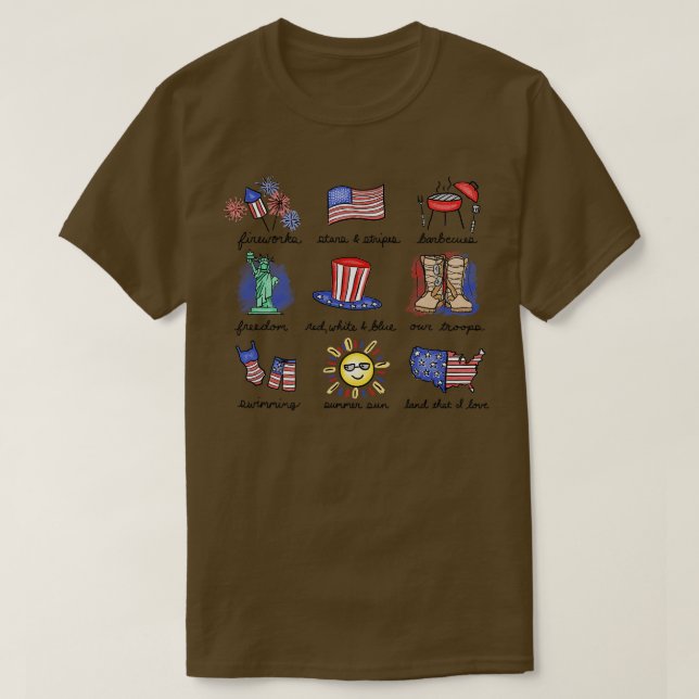 Camiseta 4 de julho favoritos (Frente do Design)