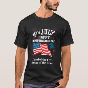 Camiseta 4 de Julho Feliz Dia da Independência, Terra do fo