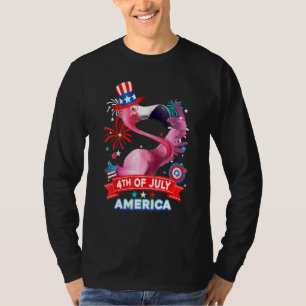 Camiseta 4 De Julho Flamingo American Flag Usa Flamingo Us
