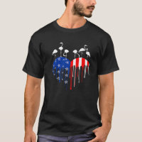 4 De Julho Flamingo USA Flag Pride Heart Drip