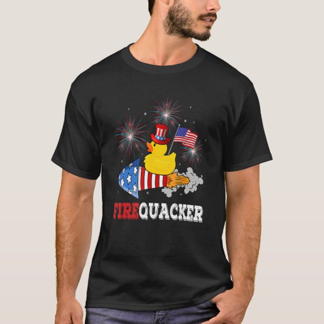 Camiseta 4 De Julho Fogo Patriótico Do Queimador De Borrach (Frente)