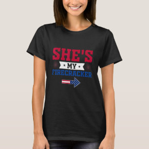 Camiseta 4 de julho Fogos de artifício combinando Casais El