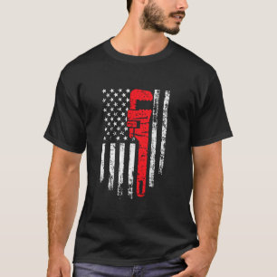 Camiseta 4 de julho, Funny American Flag Patriotic Plumber