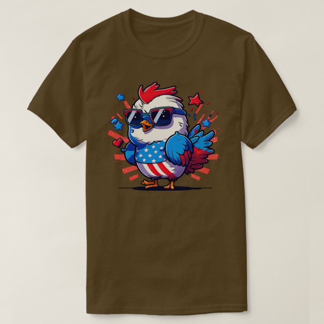 Camiseta 4 de julho Galinha (Frente do Design)