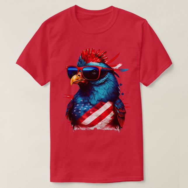 Camiseta 4 de julho Galinha 3 (Frente do Design)