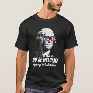 Camiseta 4 de julho George Washington Bandeira Você é Welc
