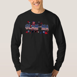 Camiseta 4 De Julho Glam Mãe Bandeira Americana Glam Mãe Av