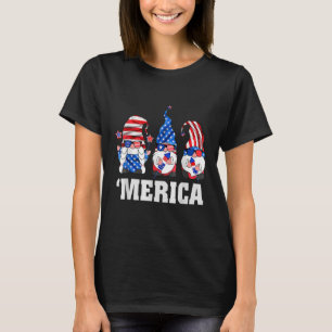 Camiseta 4 de julho Gnomos Merica American Freedom Us Fl