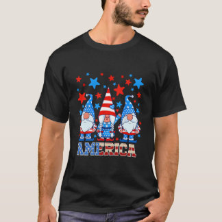 Camiseta 4 De Julho Gnomos Patriótico Americano Bandeira Gn