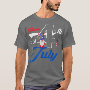 Camiseta 4 de julho Gnomos Patrióticos Engraçados U America