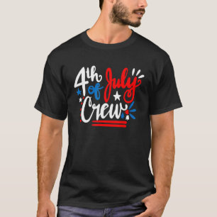 Camiseta 4 De Julho Grupo Red White Blue Crew Family Frien