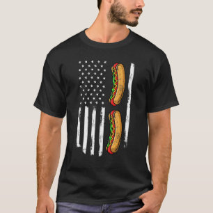 Camiseta 4 De Julho Hot Dog American Flag Griling Party