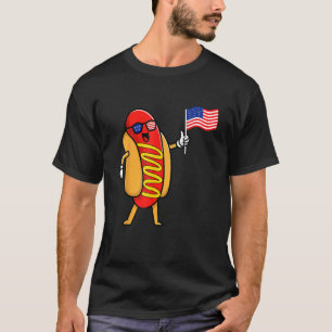 Camiseta 4 de julho Hot Dog Hotdog 4 de julho Boys Men Wo