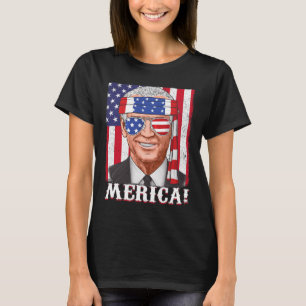 Camiseta 4 de julho Joe Biden Merica USA Flag