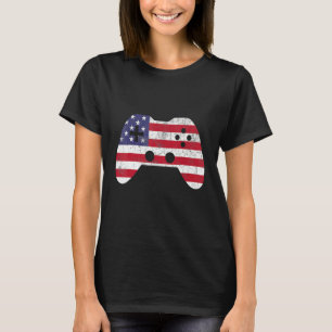 Camiseta 4 De Julho Jogo De Vídeo Gamer Crianças Meninos Ho