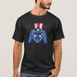 Camiseta 4 De Julho Jogos Para Crianças Controladoras Ameri