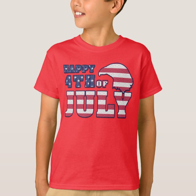 Camiseta 4 de julho Kids Red T shirt (Frente)
