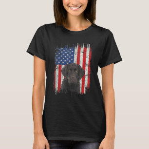 Camiseta 4 De Julho Labrador American Flag Patriotic Choco