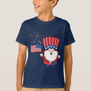 Camiseta 4 de julho Leprechaun e American Flag