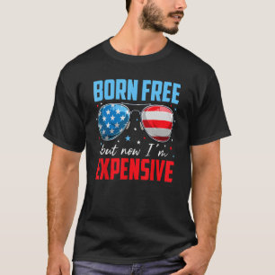 Camiseta 4 de julho livre de Nasceres, mas agora eu sou um