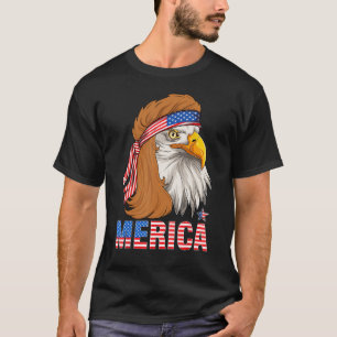 Camiseta 4 de julho Merica Eagle American Flag USA Men Wom