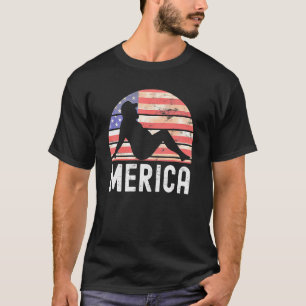 Camiseta 4 De Julho, Merica Fat Party Bebendo Adulta Piada