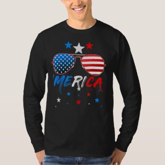 Camiseta 4 De Julho Merica Óculos Solares Homens Mulheres C